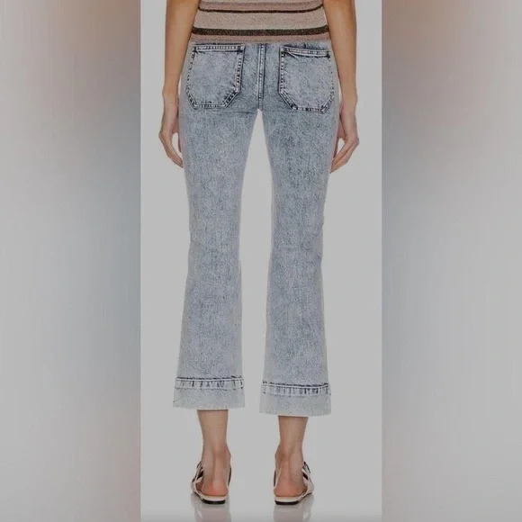 Ulla Johnson Ellis Acid Wash High Rise Cropped Jeans - Picture 3 of 10